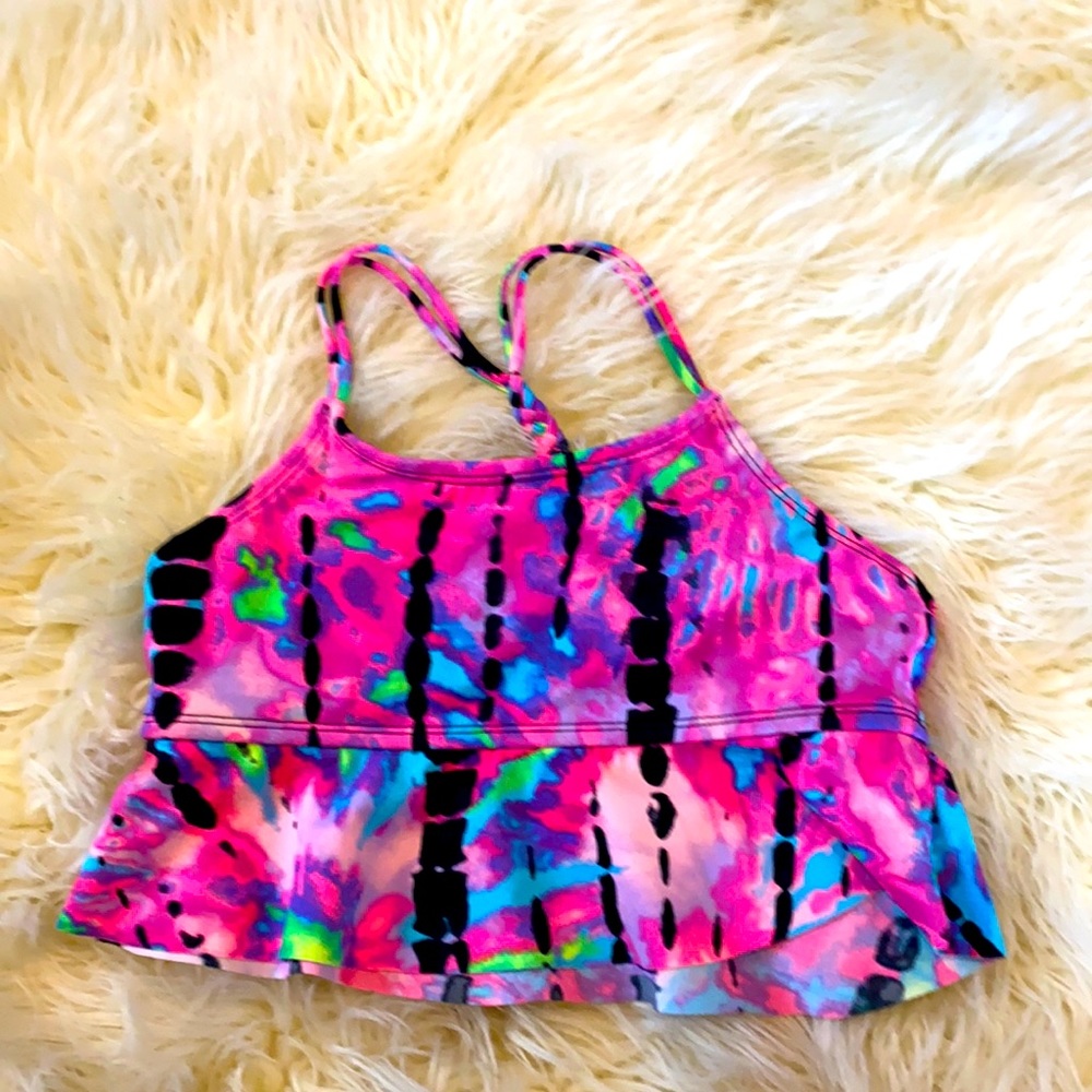 Justice tie-dye swimsuit top!